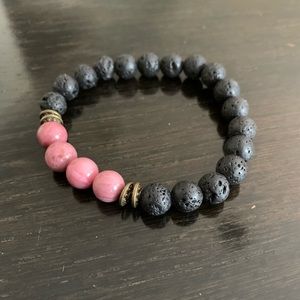 Healing and Strenght Black Lava & Rhodochrosite